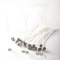 White cotton candle wicks in three lengths for DIY candle making