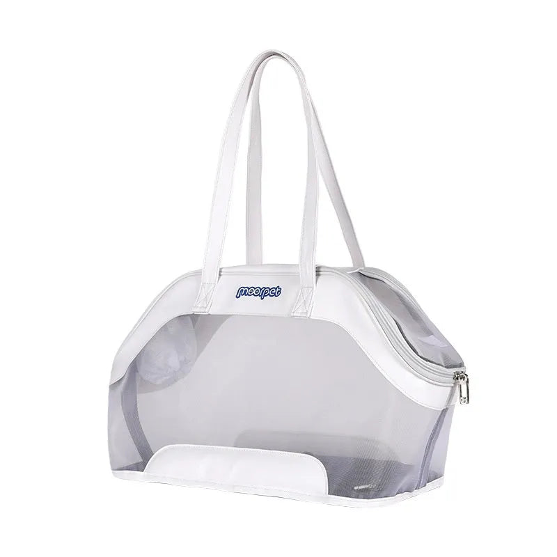MOORPET leather cat carry bag with 25L capacity in solid colour options