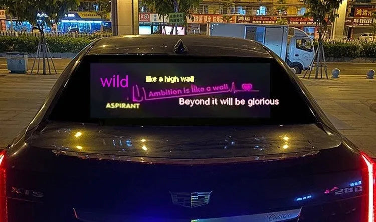 Car interior rhythm light with voice control and 90 by 25 cm electroluminescent panel