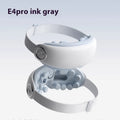 Bluetooth hot compress and steam moisturising eye massager in purplish grey, green, or ink grey colour.