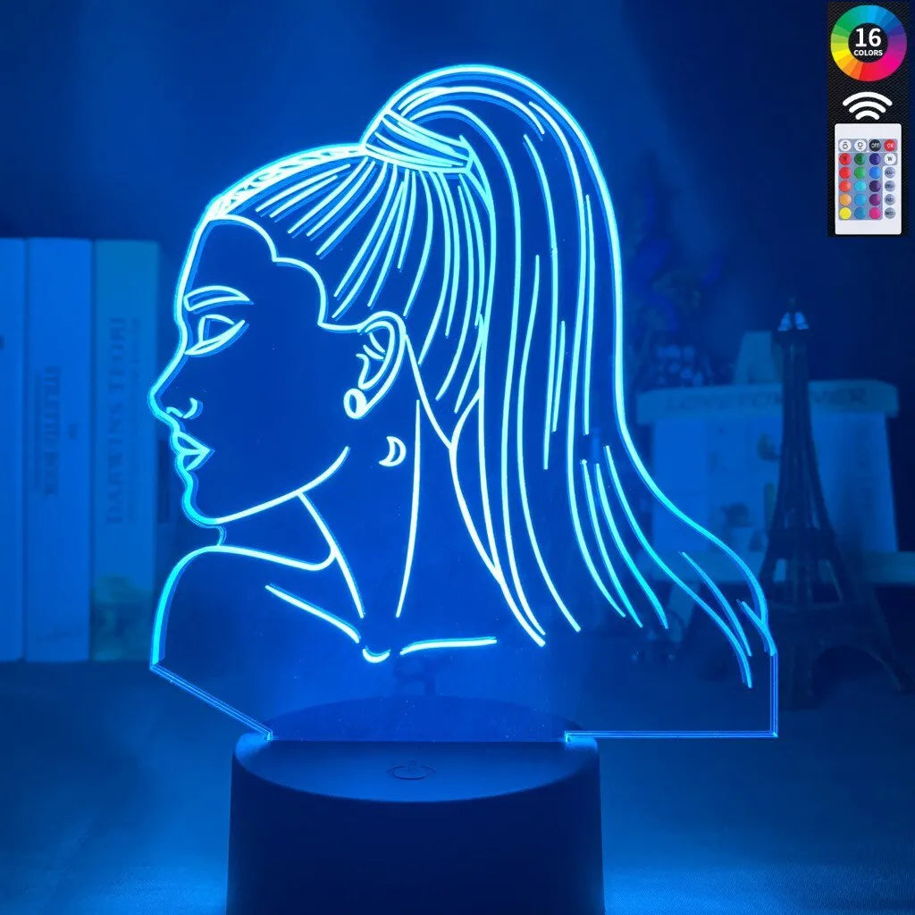 Acrylic 3D LED night light with European styling and colourful black base
