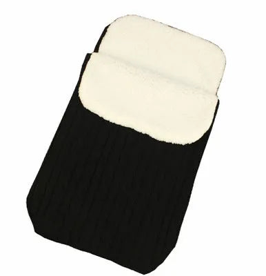Envelope-style baby stroller sleeping bag in a choice of colours with cotton wool filling.