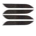 Set of four plain carbon fibre adhesive protection stickers for Tesla Model S door handles.