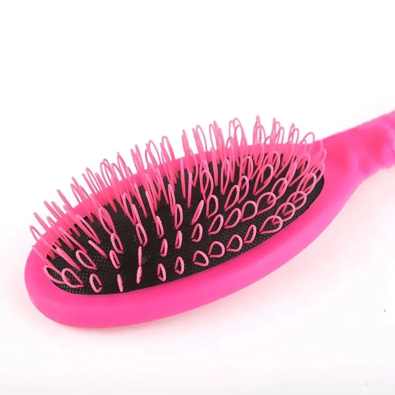 Black ring tooth hair extension comb with airbag handle for hairdressing and extension styling