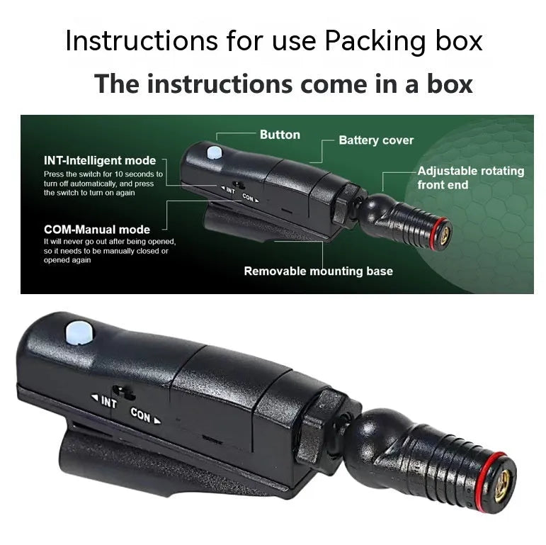 Golf putter laser aiming instrument for putting practice alignment.