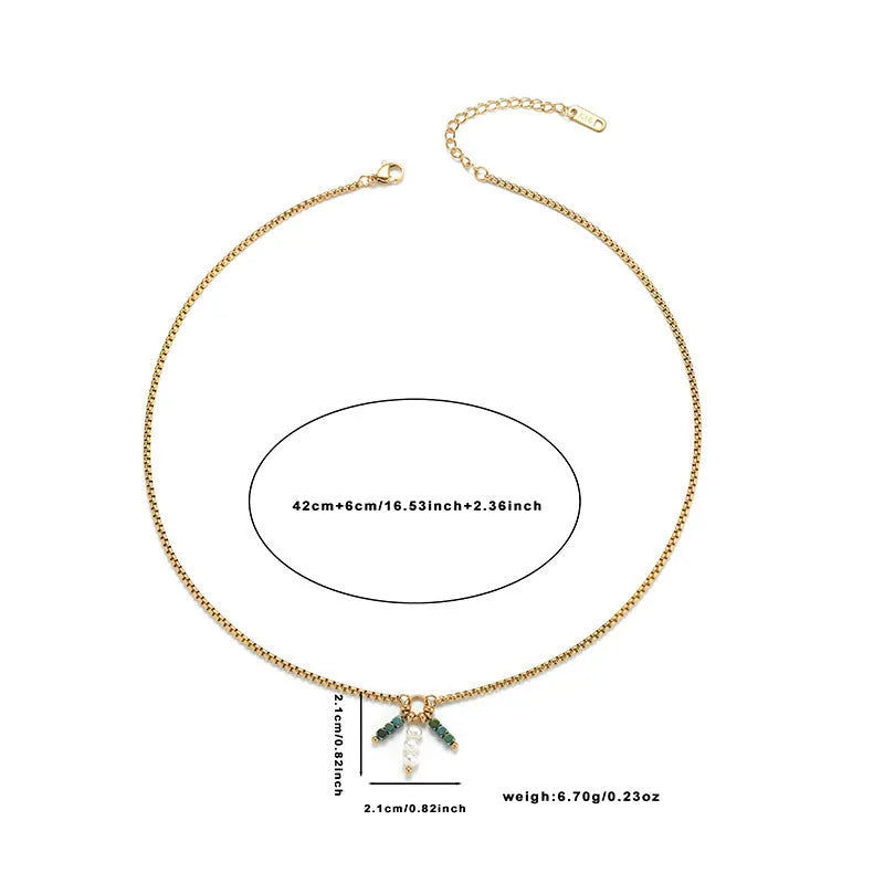 Pearl pendant necklace with non-fade textured Natural White finish, European and American style