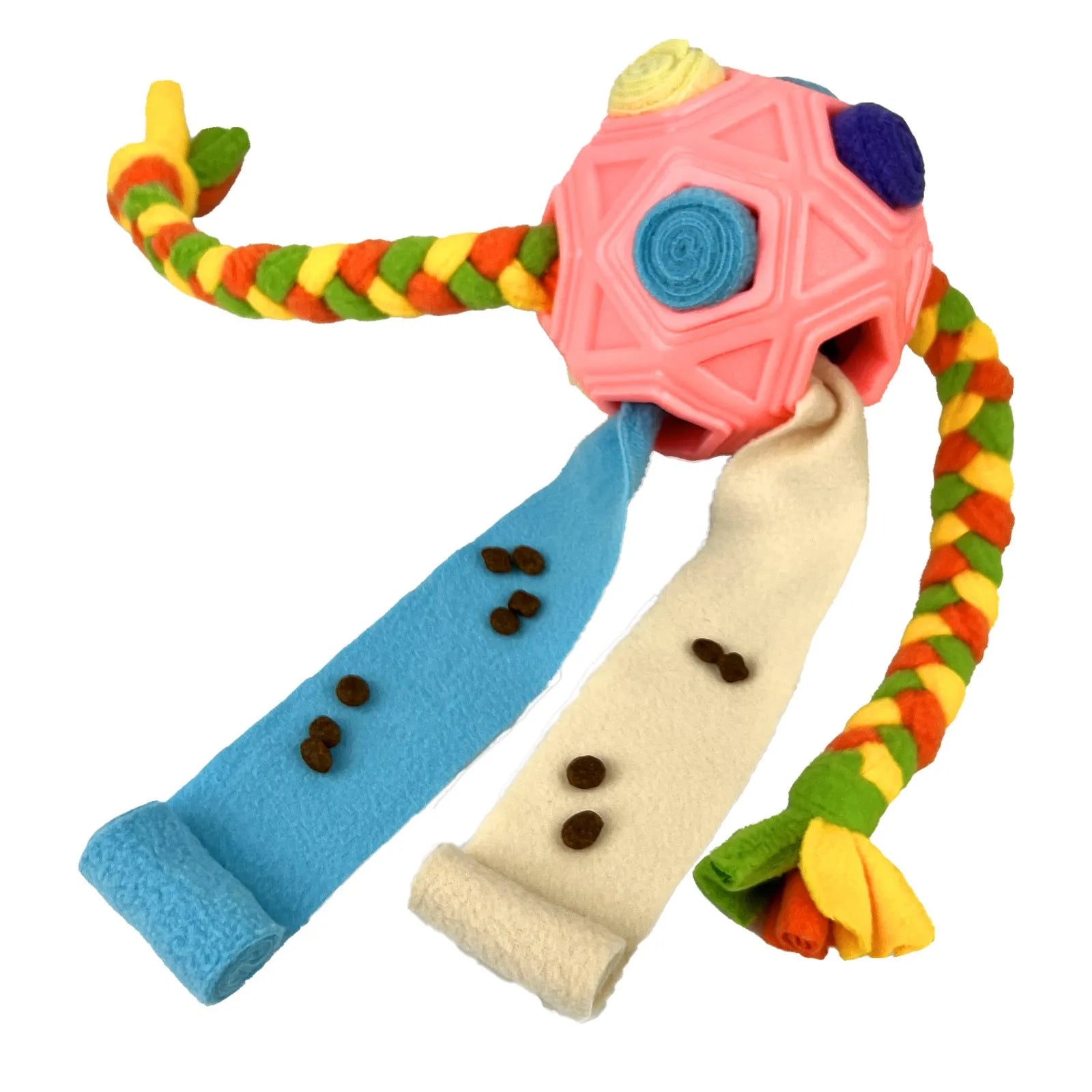 Dog sniffing ball puzzle toy in assorted colours for IQ training and treat dispensing