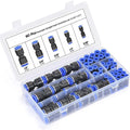 60-piece pneumatic push-in connector set for R1/4 and R1/2 air hose connections