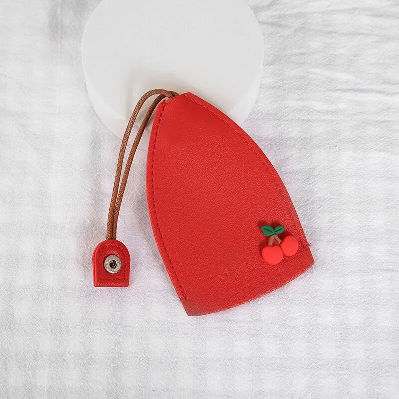 Cartoon design PU leather pull-out car key protector case showing colourful patterns