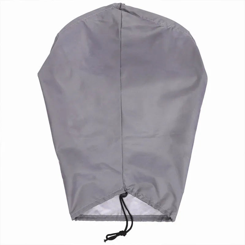 Grey umbrella cloth waterproof cover for electric car charging port with drawstring