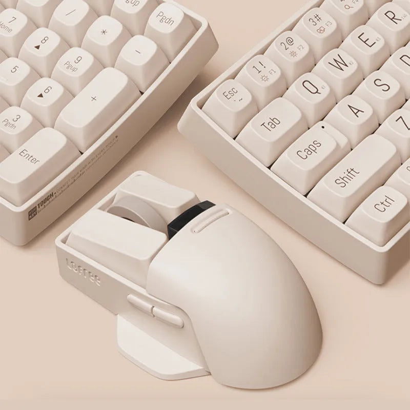Xiaoqiao tofu colour wireless mouse showing seven buttons and scroll wheel