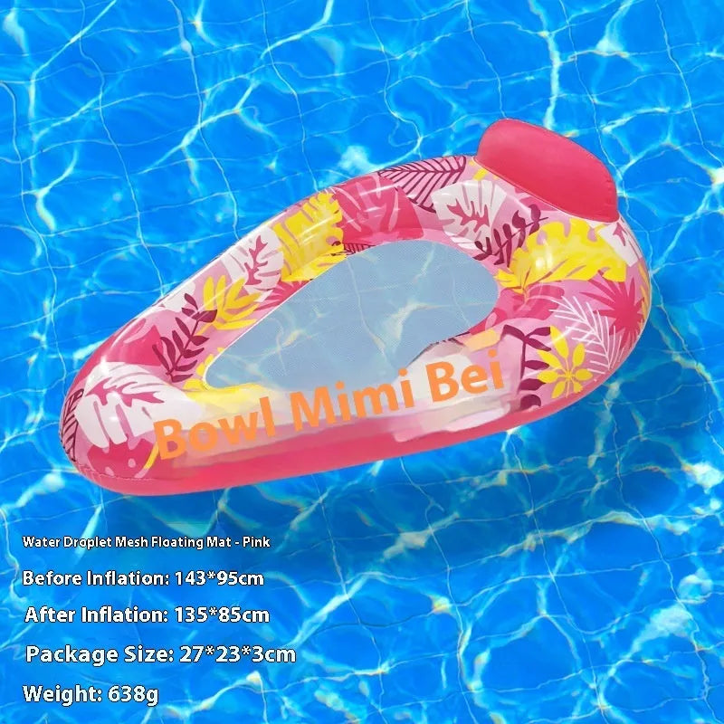 PVC inflatable floating row in gradient colour designs for pool or beach use