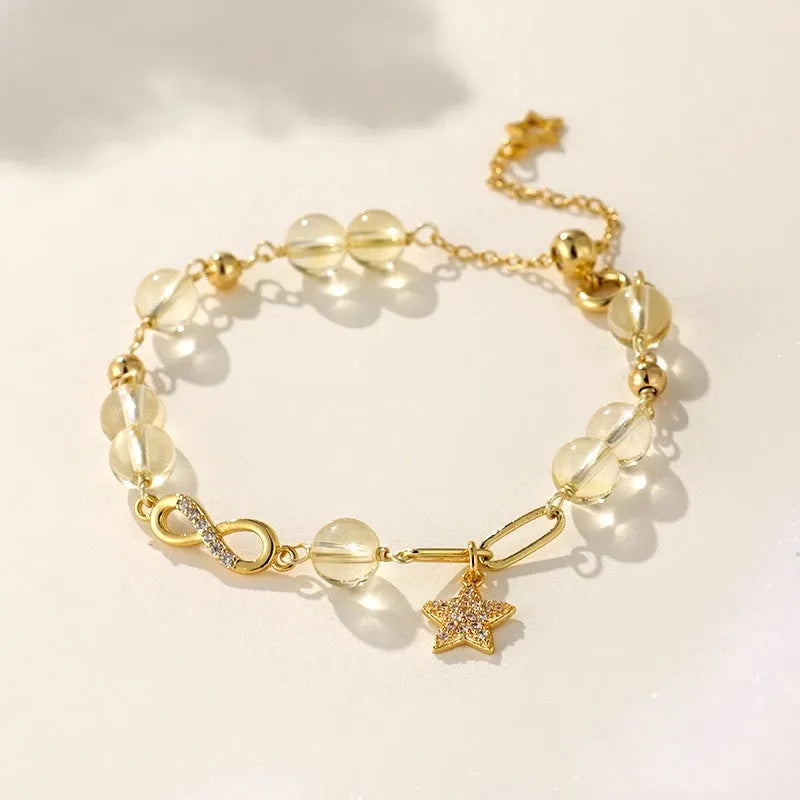 Women's Chinese-style crystal bracelet with Mobius loop and constellation modelling detail