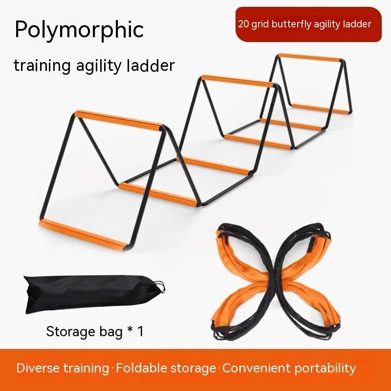 Plastic butterfly agility ladder set for youth fitness training with jump grid