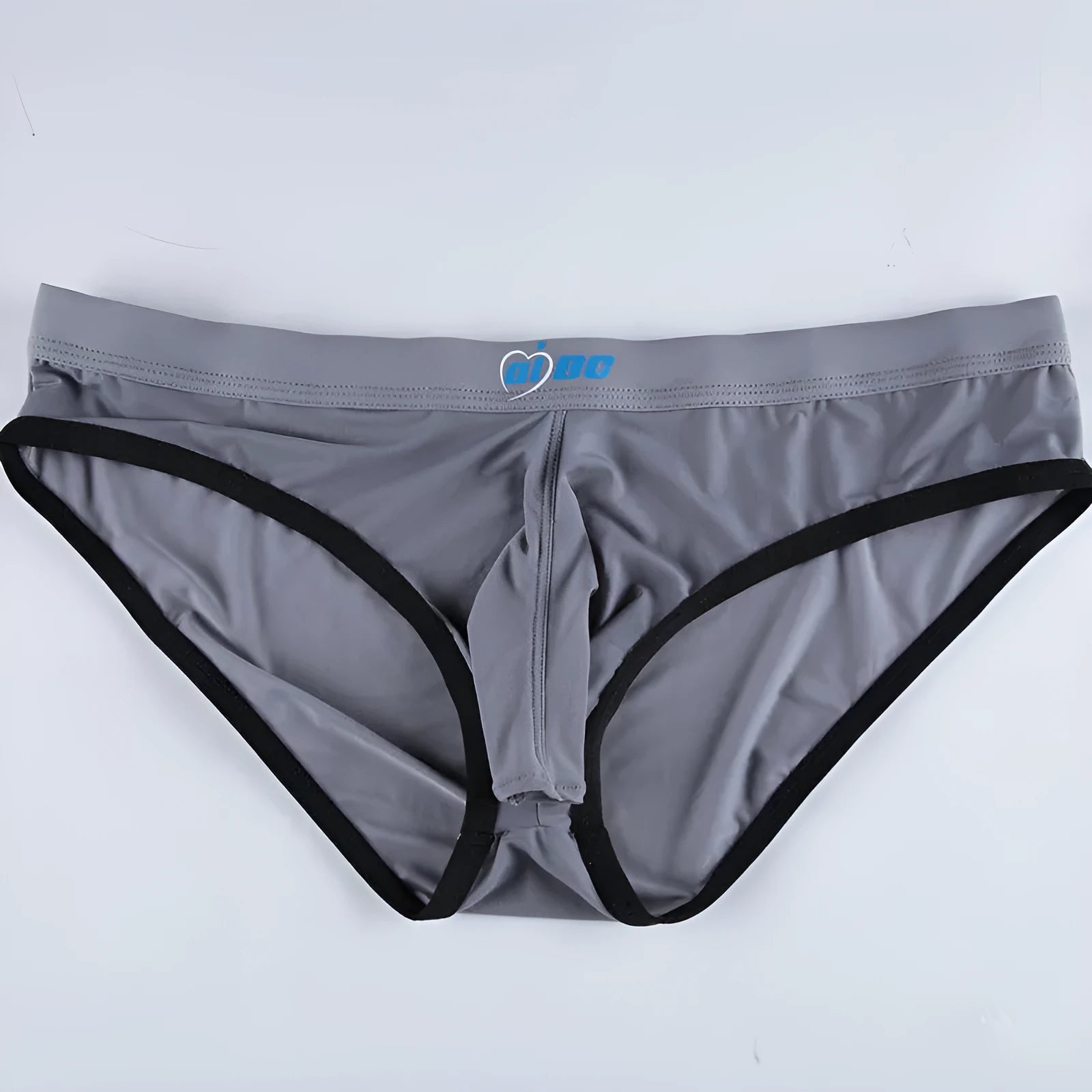 Men's thin ice silk bazooka briefs in multiple colours on a mid waist model.