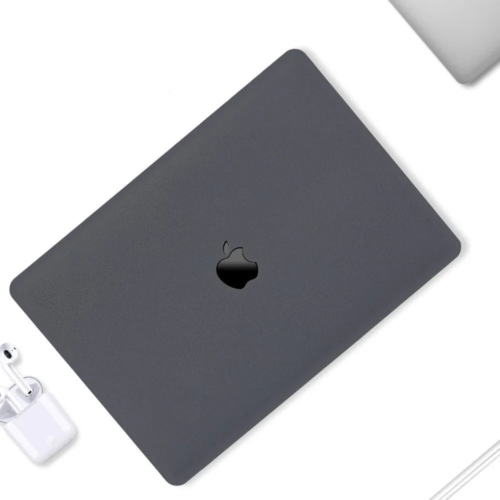 Compatible MacBook Pro protective shell with thin design, mini buckle, and keyboard film in black
