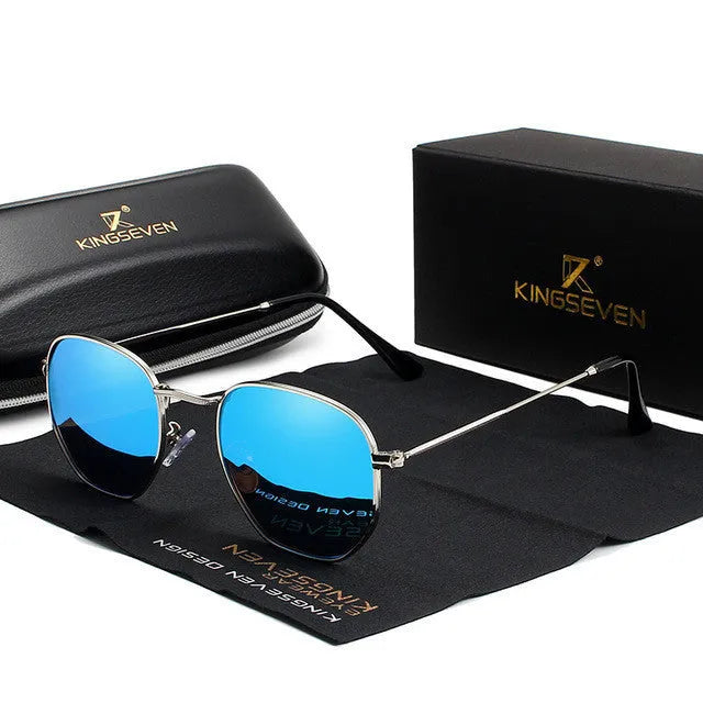 Classic round metal sunglasses for men in retro style, showing colour options.