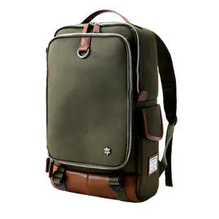 Large Oxford cloth backpack in army green with Korean design style.