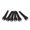 Six ebony guitar string nails with matt black finish for folk acoustic guitars