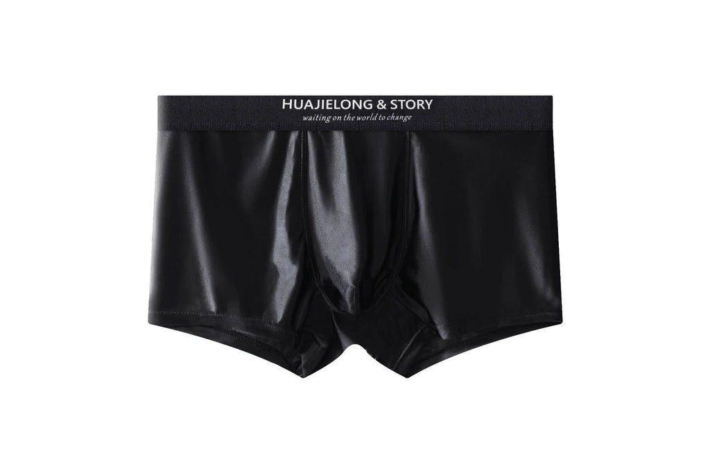 Men's ice silk underwear in knit construction showing solid colour options