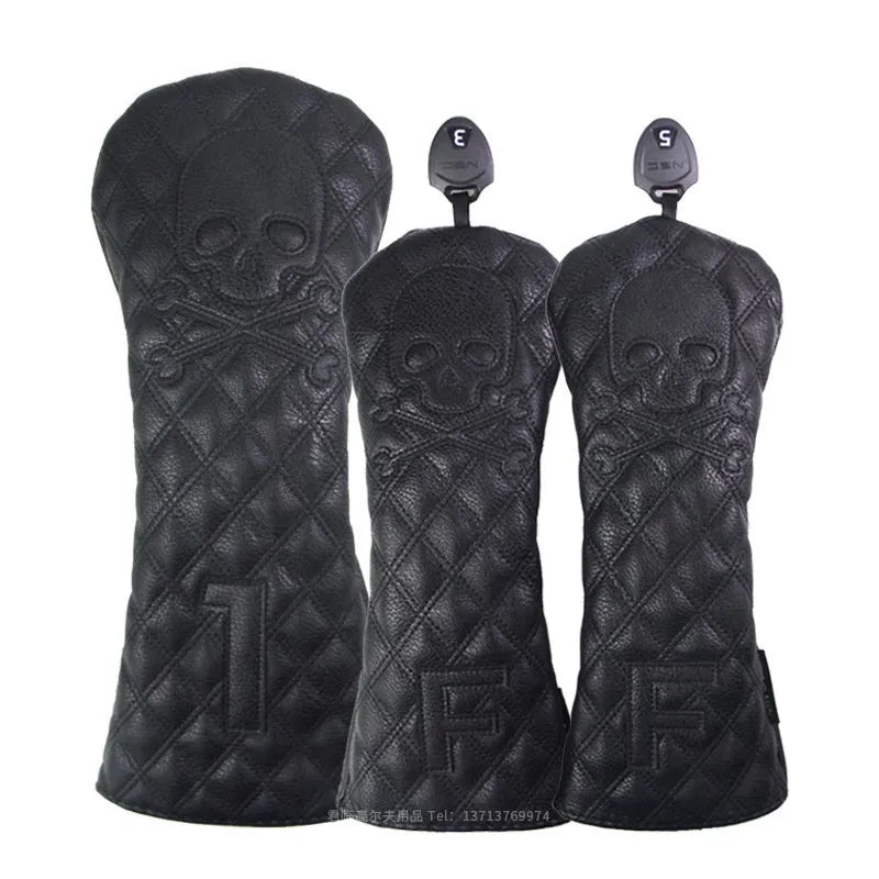 Black waterproof protective cover for wooden golf pole with zippered closure