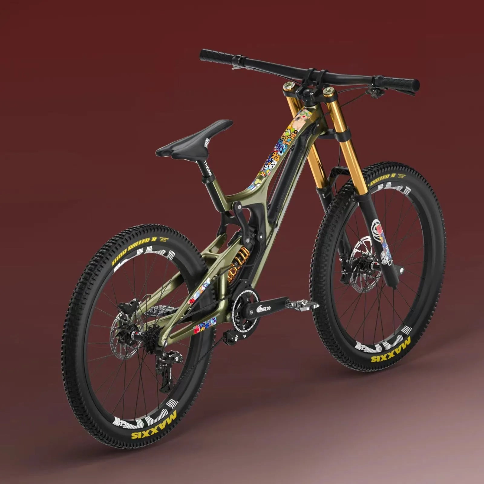 Thickened PVC colour-changing mountain bike protective film in Caterpillar style with self-adhesive backing