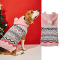 Acrylic pet sweater with diamond pattern in green, blue, or pink colours
