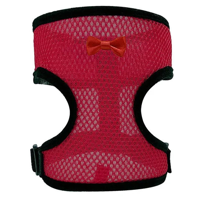 Chicken harness vest with decorative bow collar and traction rope for poultry pet control