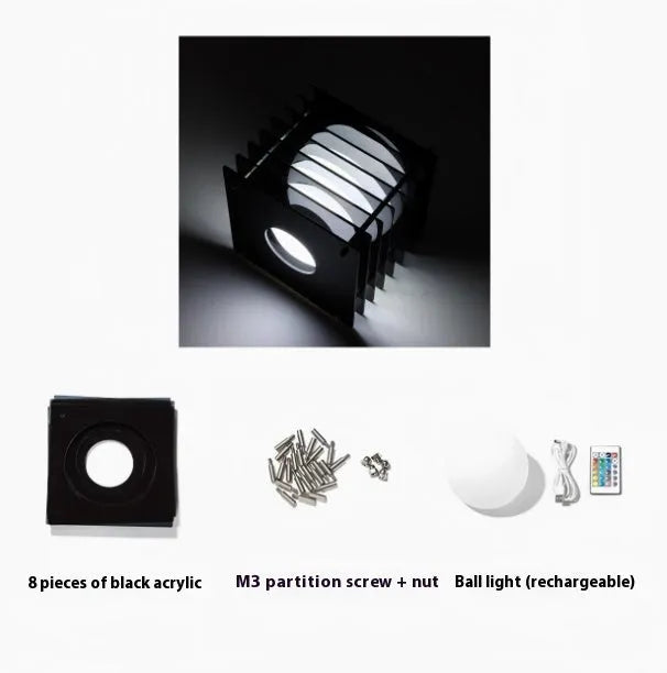 DIY moon light acrylic melaleuca lamp with LED, rechargeable, 16 colour conversion, remote control