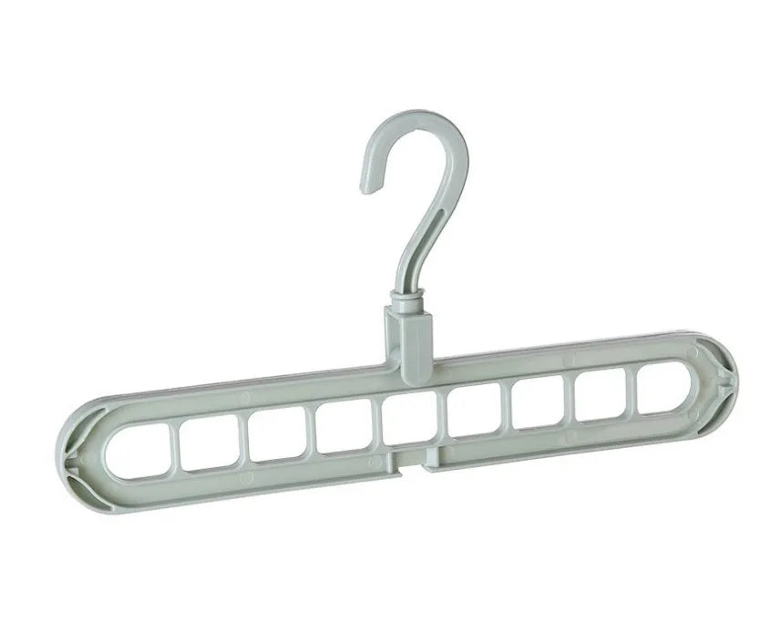 Plastic clothes storage hanger with rotating hook, shown in available colours.