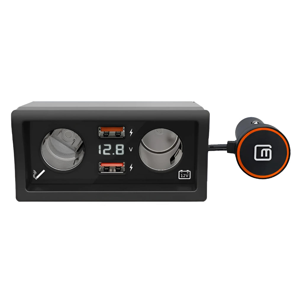 Black ABS plastic QC3.0 fast car charger for Volkswagen vehicles with Android and Apple model options.