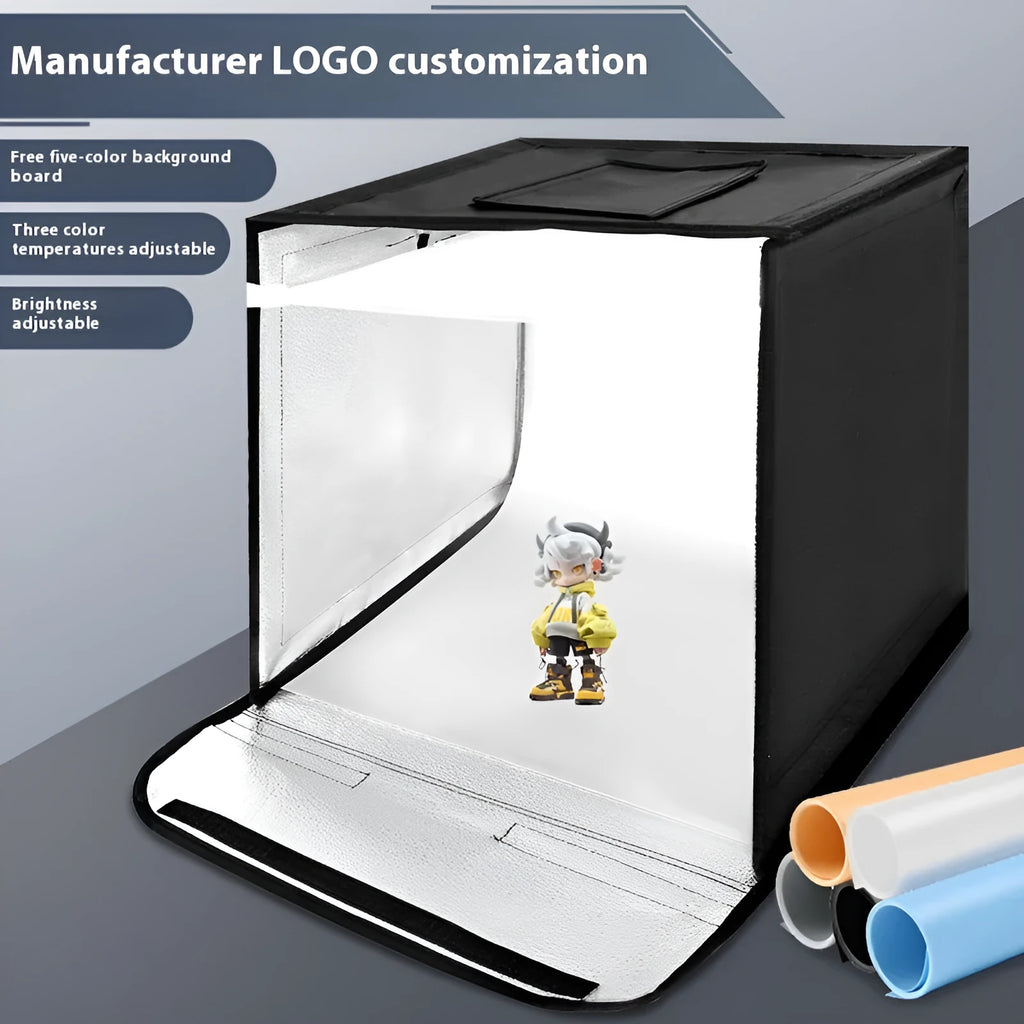 50cm studio light box with metal frame and reflective cloth interior for product photography