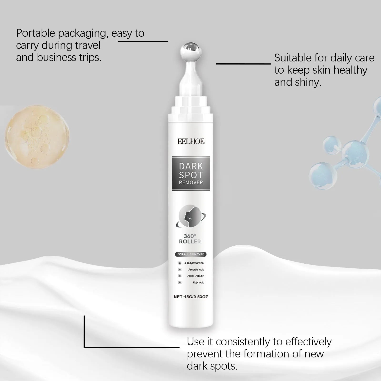 15g facial essence cream jar with gentle moisturising and brightening formula