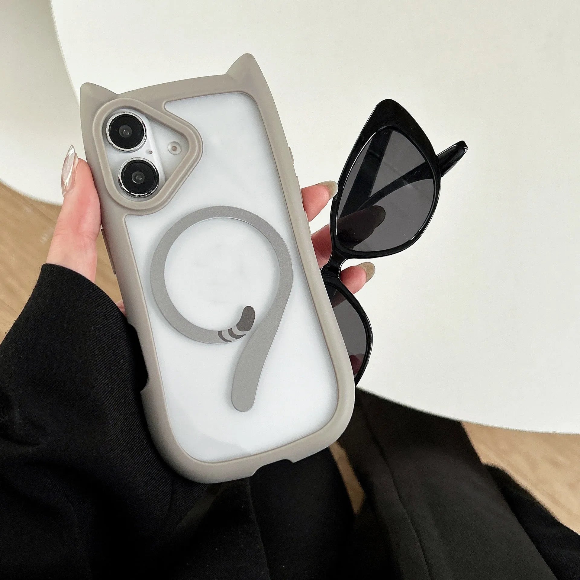 Clear acrylic TPU magnetic phone case for iPhone 17 series in four colour options