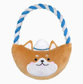 Plush dog toys in Xiaojiu butt, seal, whale, dolphin, and Shiba Inu shapes on a light background