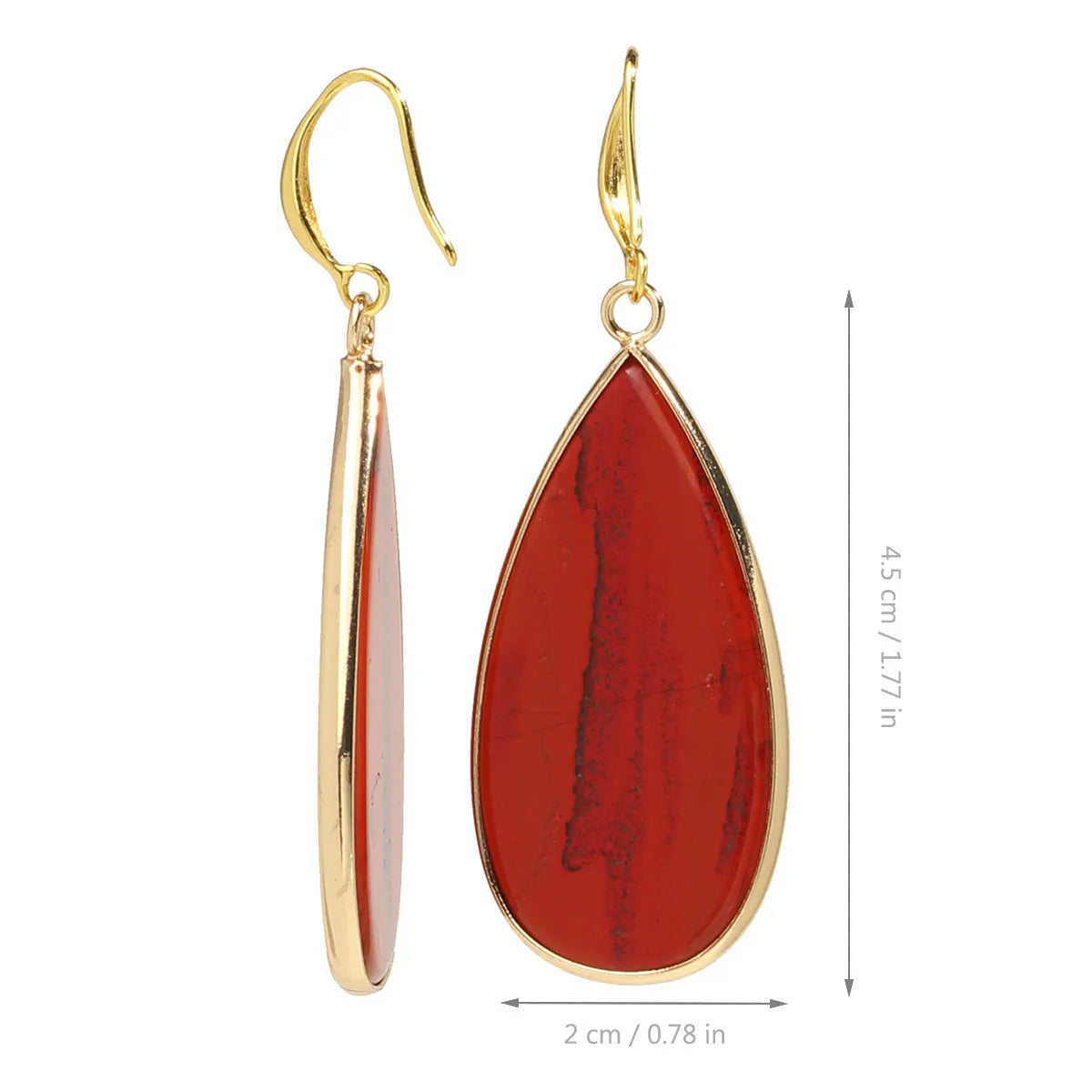 Vintage long water drop earrings handcrafted from Tigereye stone with retro design