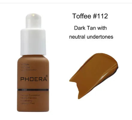 Natural shade liquid foundation cream with oil control and matte concealer finish in compact packaging
