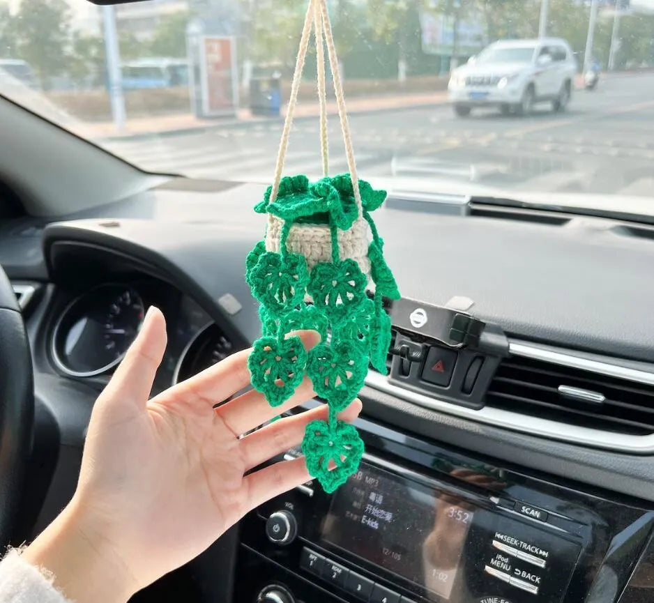 Simple style chemical fibre car rearview mirror pendant measuring 22cm by 7cm in one of six colour options.