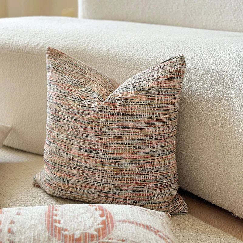 American-style jacquard sofa pillow backrest cover with paisley floral pattern in amber colours.