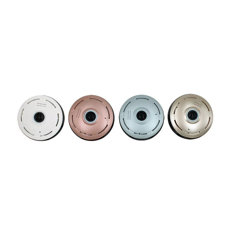 Indoor fisheye network camera with 1.3MP resolution and 1.7mm wide-angle lens in black plastic housing