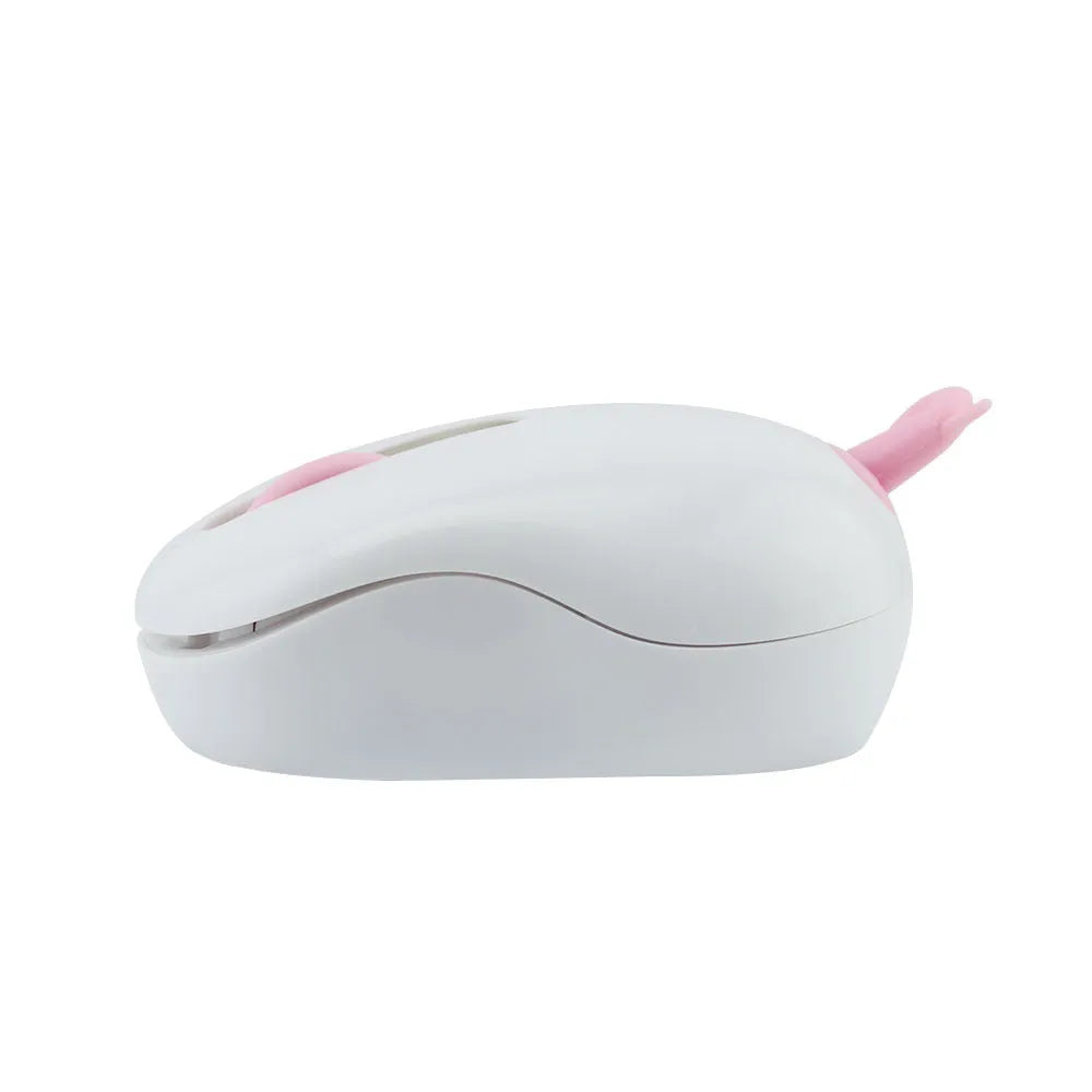 Pink wireless silent mouse with compact 96x60x40mm size and optical sensor