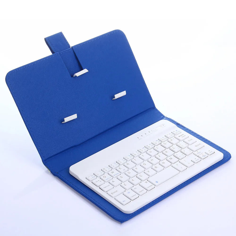 Bluetooth keyboard case protective cover for tablets and mobile phones showing wireless keyboard integrated with device case