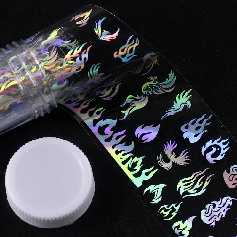 1 metre x 4 cm starry sky nail sticker roll with printed stars in plastic bottle outer box