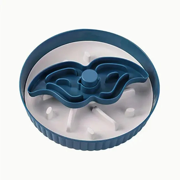 Rotating game board dog bowl with silicone licking mats in windmill, snowflake and beard patterns