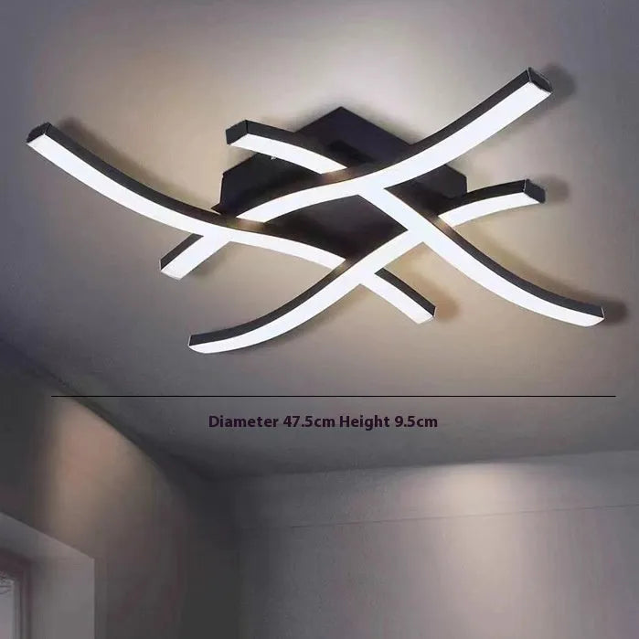 Modern minimalist LED ceiling light with three colour options in black finish for living room or bedroom