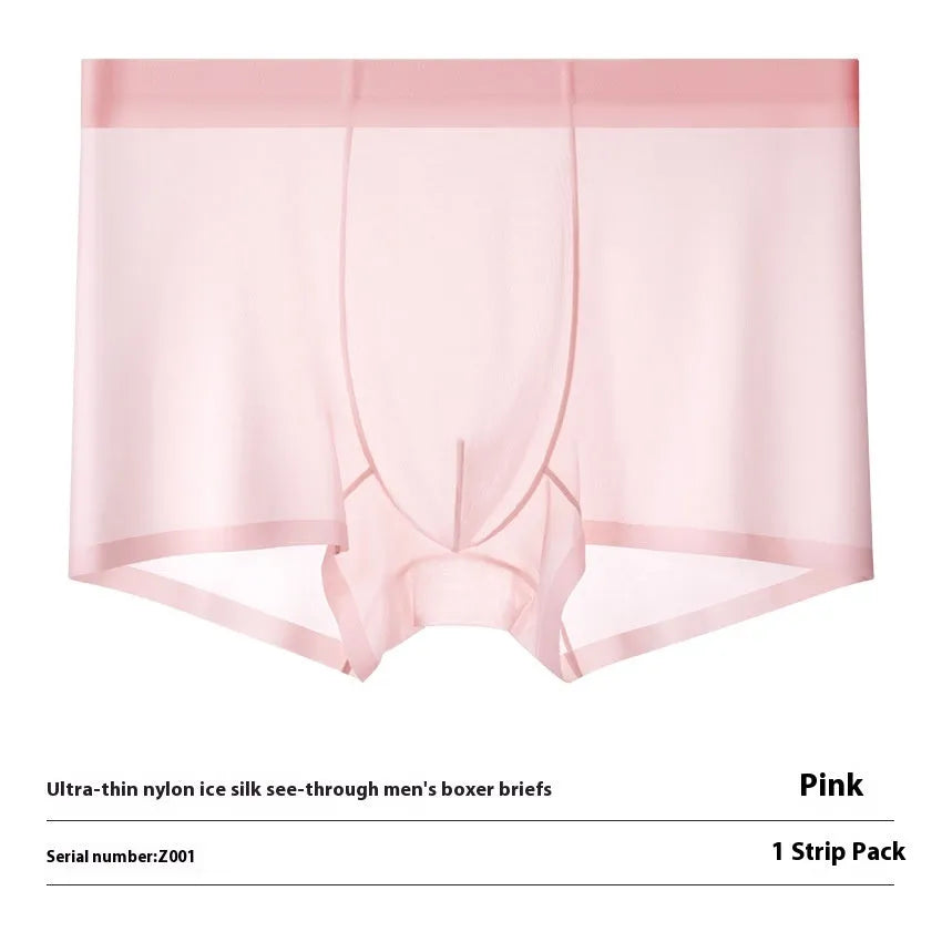 Ice silk breathable boxer briefs in multiple colours with seamless design for summer wear