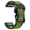 Quick release double-row hole two-colour silicone watch strap in black orange combination