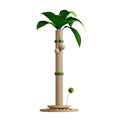 Vertical cat climbing frame with hemp rope wrapped around a density board core and chamfered grab columns.
