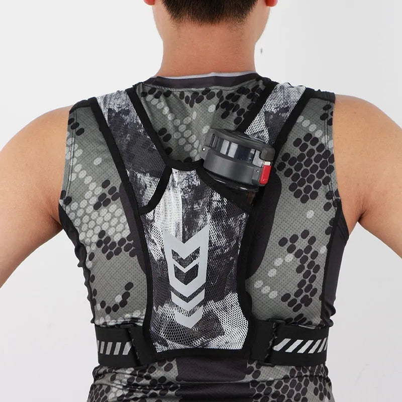 Breathable large capacity polyester chest bag in black with adjustable strap for men and women outdoor travel