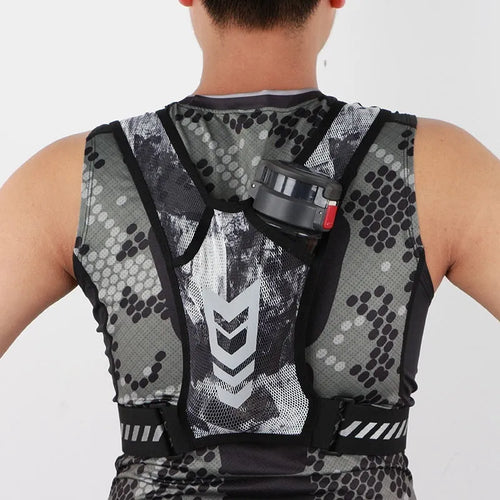 Breathable large capacity polyester chest bag in black with adjustable strap for men and women outdoor travel
